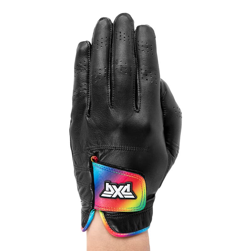 PXG Men's Pride Premium Fit Players Golf Glove - 100% Cabretta Leather with Cotton-Based Elastic Rainbow Wristband