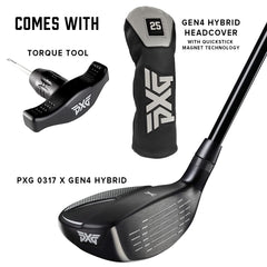 PXG Hybrid Golf Club - GEN4 0317X Right Handed Hybrid in 19, 22, 25, or 28 Degree Lofts with Adjustable Loft and Lie Hosel - Available in X-Stiff, Stiff, Regular, Senior, or Ladies Flex Graphite Shaft