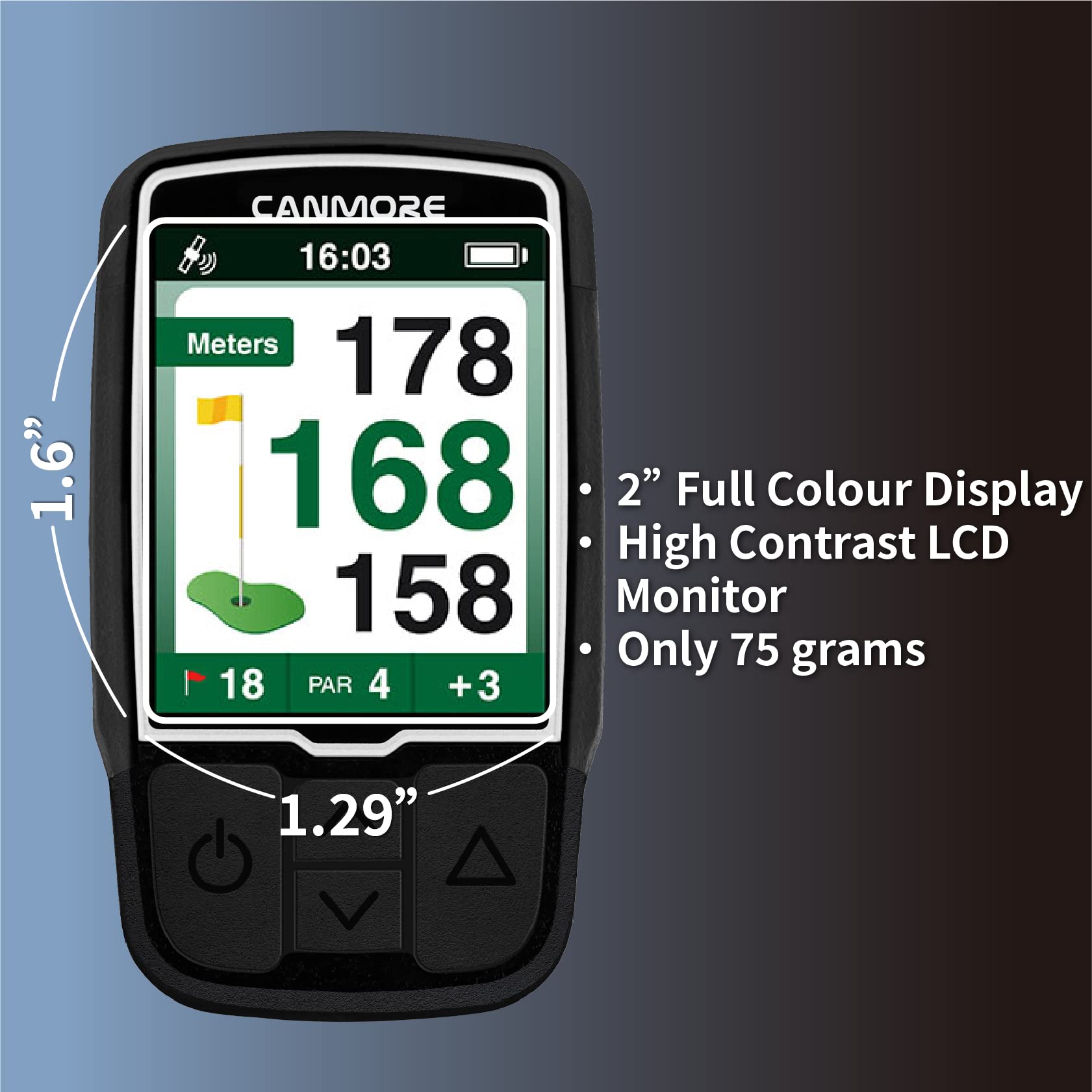 CANMORE Handheld Golf GPS HG200 - Water Resistant Full-Color Display with 38,000+ Essential Golf Course Data and Score Sheet - Free Courses Worldwide and Growing (Orange)