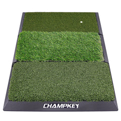 CHAMPKEY Professional Tri-Turf Golf Hitting Mat | Heavy Duty Rubber Backing Practice Mat Ideal for Indoor and Outdoor Training