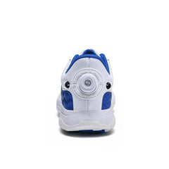 Men Leather Golf Shoes Non-slip Spikes Golf Sneakers Golf Training Sneakers Female Spin Buckle Golf Athletic Shoes Quick lacing