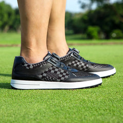 PGM Men Golf Shoes  Shoelaces Anti-side Slip Waterproof Men's Sports Shoes Black Sneakers XZ224