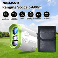 Nohawk Multifunctional Rechargeable Golf Laser Rangefinder with Flagpole Lock and Slope Compensation