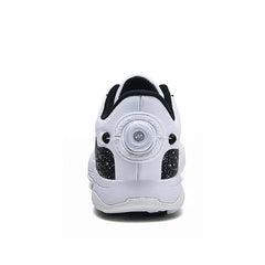 Men Leather Golf Shoes Non-slip Spikes Golf Sneakers Golf Training Sneakers Spin Buckle Women Golf Athletic Shoes Quick lacing